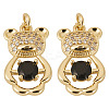 2Pcs Brass Micro Pave Cubic Zirconia Pendants KK-TA0002-81C-2