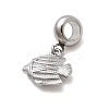304 Stainless Steel Sea Animal European Dangle Charms STAS-D153-04B-P-2