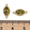 Ion Plating(IP) 304 Stainless Steel Cubic Zirconia Horse Eye Links Connector Charms X-STAS-K256-21G-4