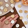20Pcs 2 Colors 1-Hole Alloy Shank Buttons BUTT-GA0001-40-3