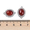 Natural Carnelian(Dyed & Heated) Oval Connector Charms KK-U043-50P-01-3