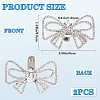 2Pcs Bowknot Alloy Rhinestone Shoe Decorations FIND-CP0002-24A-2