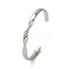 304 Stainless Steel Cuff Bangles for Women BJEW-D361-03P-4