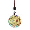 Resin & Natural & Synthetic Mixed Gemstone Pendant Necklaces OG4289-04-1