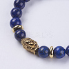 Natural Lapis Lazuli Beads Stretch Bracelets BJEW-E325-D36-2