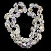 Transparent Electroplated Glass Beads Strands GLAA-G104-02C-4