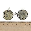 Natural Dalmatian Jasper Flat Round Pendants G-Q188-01P-14-3