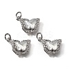 Brass Micro Pave Cubic Zirconia Pendants KK-Q043-03P-01-1