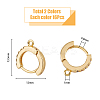 16Pcs 2 Colors Brass Micro Pave Cubic Zirconia Huggie Hoop Earring Findings KK-DC0002-76-2