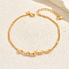 Beach Brass Round Beaded Anklets for Vacation and Summer BC8188-2-1