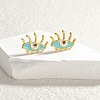 304 Stainless Steel Enamel Stud Earrings for Women EJEW-M095-05G-1