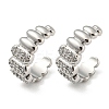 Brass Micro Pave Cubic Zirconia Oval Cuff Earrings EJEW-E299-02P-1