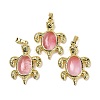 Cherry Quartz Glass & Brass Pendants KK-F887-01G-17-1