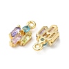 Brass Micro Pave Cubic Zirconia Charms KK-F872-19G-2