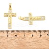 Crucifix Cross Brass Micro Pave Cubic Zirconia Pendants KK-M325-08G-3