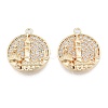 Brass Micro Pave Clear Cubic Zirconia Pendants KK-N216-566LG-2