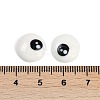 White and Black Flat Round Cartoon Resin Cabochons CRES-Q009-01G-2