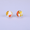 Printed Round Silicone Focal Beads SI-JX0056A-98-1