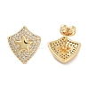 Brass Micro Pave Cubic Zirconia Stud Earrings for Women EJEW-E310-12G-03-2