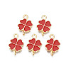 Rack Plating Alloy Enamel Pendants ENAM-N055-088-03LG-1