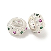 Rack Plating Brass Micro Pave Colorful Cubic Zirconia European Beads KK-L215-016A-S-1