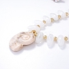 Summer Beach Resin Conch Shaped Pendant CCB Plastic Beaded Necklaces with Alloy End Chains NJEW-D336-03B-G-3