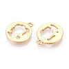 Brass Micro Pave Clear Cubic Zirconia Pendants KK-T078-09G-01-2