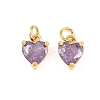 Brass Pave Cubic Zirconia Charms KK-Q085-08G-04-2