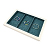 3 Grids Rectangle Microfiber Cloth Jewelry Display Tray ODIS-E018-03-1