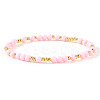Acrylic & Brass Round Beaded Stretch Bracelets for Women QH9585-1-1