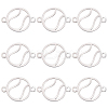 10Pcs Stainless Steel Sport Ball Outline Links Connector Charms STAS-SC0010-17B-P-1