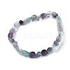Natural Fluorite Bead Stretch Bracelets BJEW-K213-21-2