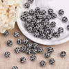 Printed Natural Wooden Beads WOOD-TA0001-57-7