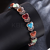 Zinc Alloy & Synthetic Turquoise & Natural Obsidian & Synthetic Goldstone & Cat Eye Link Chain Bracelets FS-WGDAAA9-01-1