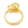 Heart with Letter Rack Plating Brass Micro Pave Cubic Zirconia Adjustable Rings for Women RJEW-I105-06G-Z-3