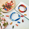 60Pcs 6 Colors Dyed Natural Tourmaline Half Moon Multi-Strand Links G-NB0005-41-4