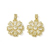 Rack Plating Brass Cubic Zirconia Pendants ZIRC-F130-04G-2