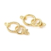 Rack Plating Brass Cubic Zirconia Ring with Butterfly Connector Charms KK-C084-31D-G01-2