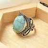 Synthetic Turquoise Adjustable Rings RJEW-I108-02AS-10-2