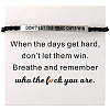 DON'T LET THE HARD DAYS WIN 304 Stainless Steel Charm Motivational Quote Bracelets KL3907-2-2