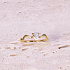Teardrop 304 Stainless Steel with Clear Cubic Zirconia Finger Rings for Women FS-WG6614B-02-2