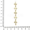 Brass Micro Pave Clear Cubic Zirconia 5 Cross Links Connector Charms KK-H539-15G-01-3