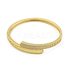 Brass Micro Pave Clear Cubic Zirconia Hinged Bangles for Women BJEW-S168-04G-5