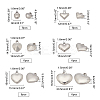 36Pcs 6 Style 304 Stainless Steel Pendants STAS-UN0024-76-5
