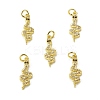 Brass Micro Pave Cubic Zirconia Pendants KK-E068-VB312-4