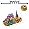 Natural Amethyst with Green Aventurine Chips with Brass Incense Burner Holder DJEW-G027-19RG-01-2