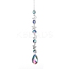 AB Color Plated Crystal Teardrop Big Pendant Decorations HJEW-G019-03B-2