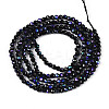 AB Color Plated Natural Black Spinel Beads Strands G-T144-A07-03-2