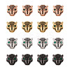 8Pcs 4 Colors Brass Micro Pave Black & Green Cubic Zirconia KK-KS0001-19-2