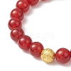 Natural Carnelian Stretch Bracelets for Couple BJEW-JB12177-4